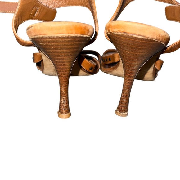 Manolo Blahnik Brown studded Leather Sandals size 41.5 - Picture 4 of 7